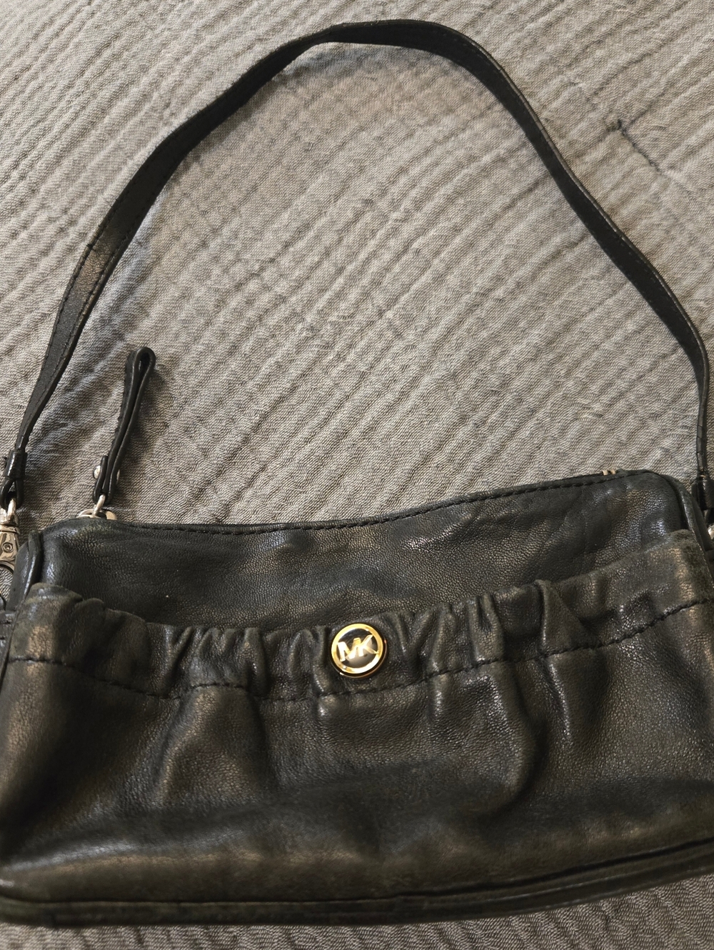 Michael Kors Black Leather Wristlet